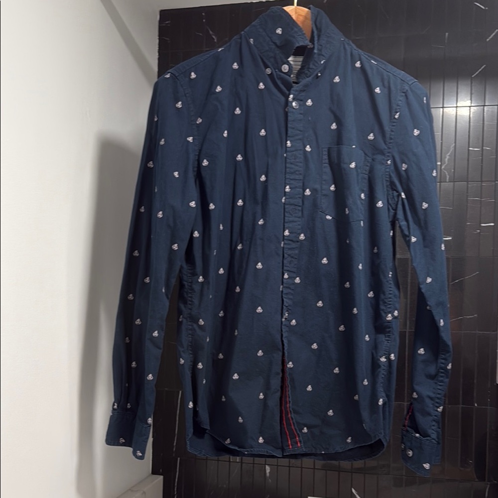 On The Road Blue Casual Button Down Shirt